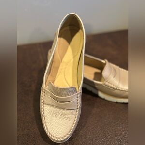 Metallic pink Geox loafers